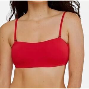 Andie Swim Red Bikini Top The Rio Bandeau Size Medium